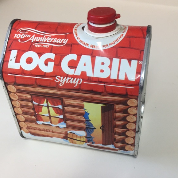 Vintage Log Cabin Syrup Metal Can - Picture 2 of 5